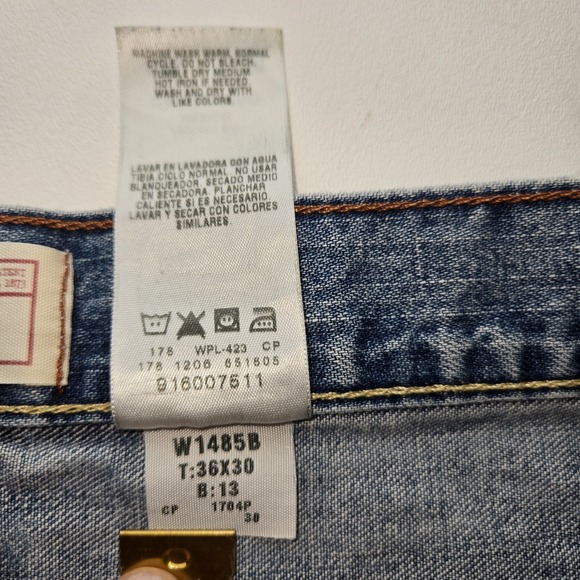 Levi Strauss Signature Carpenter Jeans Mens 36x30 Blue Denim Utility Work - Picture 5 of 11